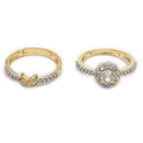 Set of 2 Gold Plated AD Diamond Glow Adjustable Ring Combo for Women & Girls