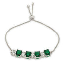ZENEME Set of 3 Rhodium Plated AD Floral Fringe Bracelets & Necklace Set Jewellery Set For Women & Girls Silver Toned