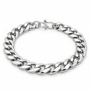 Silver Plated Anti-Tarnish Chunky Cuban Link Bracelet for Men & Boys