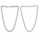 Silver Plated Rope & Snake Link Chain Combo for Men & Boys