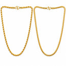 Gold Plated Box & Wheat Link Chain Combo for Men & Boys