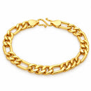Gold Plated Anti-Tarnish Classic Figaro Link Bracelet for Men & Boys