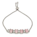 ZENEME Set of 3 Rhodium Plated AD Floral Fringe Bracelets & Necklace Set Jewellery Set For Women & Girls Silver Toned