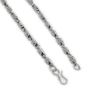 Silver Plated Twisted Rope Link Chain for Men & Boys