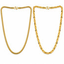 Gold Plated Snake & Cuban Link Chain Combo for Men & Boys
