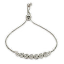 ZENEME Set of 2 Silver Plated AD Pavé Leaf Cluster Link Necklace & Bracelet Combo Jewellery Set For Women & Girls Silver Toned