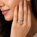 Set of 2 Gold Plated AD Diamond Glow Adjustable Ring Combo for Women & Girls