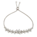 ZENEME Set of 3 Rhodium Plated AD Marquise Leaf Vine Necklace Set & Bracelet Jewellery Set For Women & Girls Silver Toned