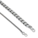 Silver Plated Box & Cuban Link Chain Combo for Men & Boys