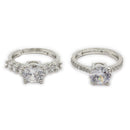 Set of 2 Rhodium Plated AD Solitaire Elegance Adjustable Ring Combo for Women & Girls