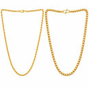 Gold Plated Cuban & Snake Link Chain Combo for Men & Boys