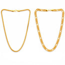 Gold Plated Figaro & Snake Link Chain Combo for Men & Boys