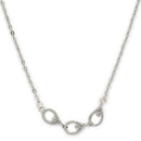 ZENEME Set of 2 Silver Plated AD Interlocking Pear Halo Link Necklace & Bracelet Combo Jewellery For Women & Girls Silver Toned