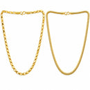 Gold Plated Snake & Figaro Link Chain Combo for Men & Boys