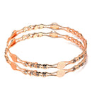 Rose Gold-Plated White American Diamond studded Temple Coin Bangles Jewellery Set (Set Of 2)
