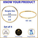 Set Of 4 Gold-Plated Traditional Dual Toned Gold & Silver Handcrafted Classic Bangles