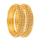 Set Of 4 Gold-Toned Textured Bangles