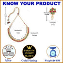 Traditional Style Red & Green Gold-Plated Choker Necklace and Earrings Set