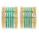 Gold-Plated Textured Matte Finish Teal Velvet Bangles Set Of 30