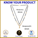 Gold Plated Brass Pearl With Black Bead Tanmaniya Nallapusalu Chain for Women