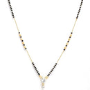 Set Of 3 Gold-Plated Black Beads Beaded and AD-Studded Mangalsutra For Women (Combo 11)