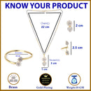 Flower Shaped Heart Drop Gold-Plated American Diamond-Studded Jewellery Set Combo