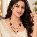 ZENEME Gold Plated Finish Handmade Work Multi-Pearl Mala For Women