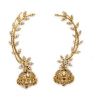 Gold Plated Floral Leaf Vine Jhumka Ear Cuff Earrings for Women & Girls