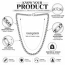 Silver Plated Twisted Rope Link Chain for Men & Boys