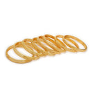 ZENEME Set of 8 Gold Plated Golden Leaf & Dotted Textured Bangles for Women & Girls