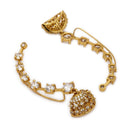 Gold Plated Geometric Crystal Vine Jhumka Ear Cuff Earrings for Women & Girls