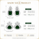 Rhodium Plated Rectangular Flower & Triangle Leaf Stud Earrings for Women & Girls