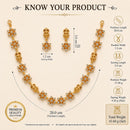 ZENEME Gold Plated Traditional Pearl Cluster Necklace with Matching Earring Antique Jewellery Set For Women & Girls Gold Toned Necklace Set For Woman