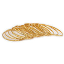 ZENEME Set of 16 Gold Plated Thin Beaded Line Bangles for Women & Girls