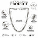 Silver Plated Classic Cuban Link Chain for Men & Boys