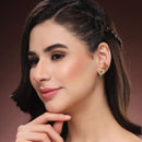 Gold Plated Multicolour Floral Vine Teardrop Ear Cuff Earrings for Women & Girls