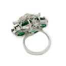Rhodium Plated AD Teardrop Petal Adjustable Ring for Women & Girls