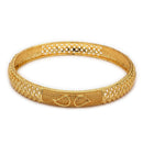 ZENEME Set of 8 Gold Plated Golden Leaf & Dotted Textured Bangles for Women & Girls