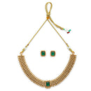 ZENEME Gold Toned CZ Choker Necklace Set for Women Traditional Jewellery Set with Matching Earrings