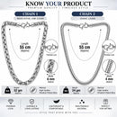 Silver Plated Rope & Snake Link Chain Combo for Men & Boys