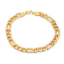 Gold Plated Classic Gold Figaro Link Chain & Bracelet Set for Men & Boys