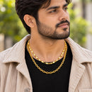 Gold Plated Box & Wheat Link Chain Combo for Men & Boys