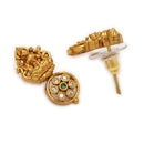 ZENEME Set of 4 Antique Gold Plated Brass With Pearl Traditional South Indian Bridal Jewellery Set For Women & Girls Gold Toned