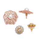 Rhodium Plated Round Swirl Floral Stud Earrings Set of 2 Pairs for Women & Girls