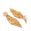 ZENEME Gold Plated Alloy Leaf Dangle Royal Temple Necklace Set with Matching Earring Jewellery Set For Women & Girls