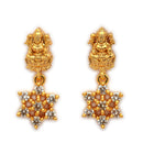 ZENEME Gold Plated Traditional Pearl Cluster Necklace with Matching Earring Antique Jewellery Set For Women & Girls Gold Toned Necklace Set For Woman