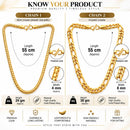 Gold Plated Figaro & Snake Link Chain Combo for Men & Boys