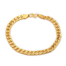 Gold Plated Bold Classic Cuban Link Chain & Bracelet Set for Men & Boys