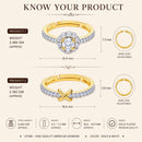 Set of 2 Gold Plated AD Diamond Glow Adjustable Ring Combo for Women & Girls