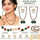 ZENEME Gold Plated Finish Handmade Work Multi-Pearl Mala For Women